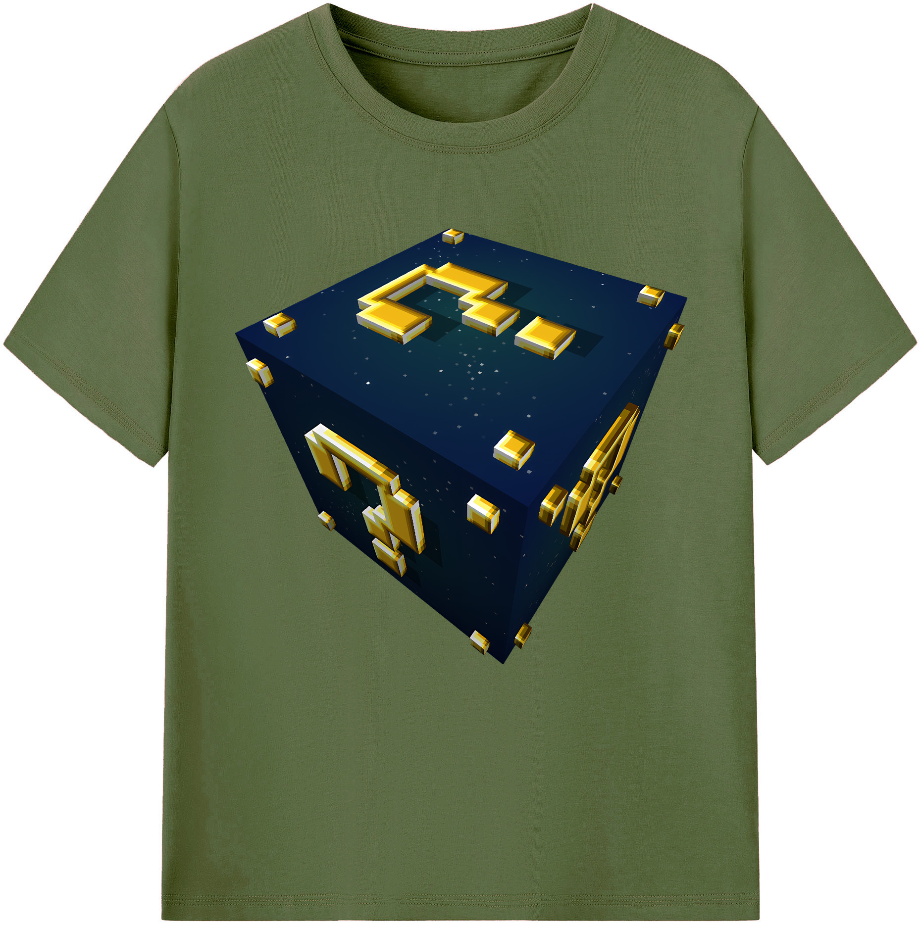 （画像用） マインクラフト ブロックの世界 Minecraft MC Block world 綿100％半袖Tシャツ（フロントプリント）